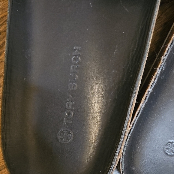 Tory Burch Leigh Slide Sandals Black and Brown Snake Print - Picture 10 of 13